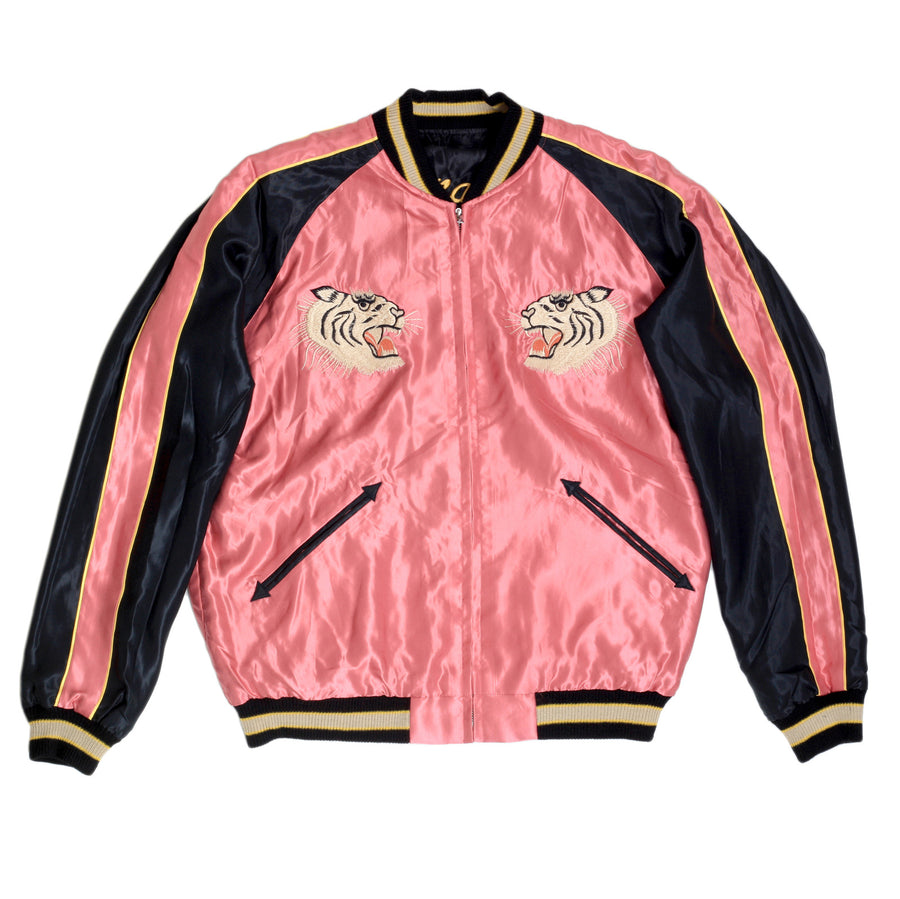 Pink and Black TT13756 Suka Jacket with Tiger Embroidery TOYOSC7526A