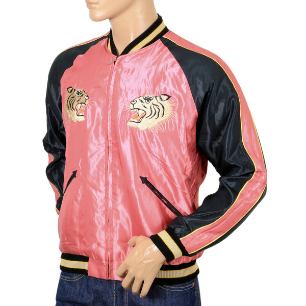 Pink and Black TT13756 Suka Jacket with Tiger Embroidery TOYOSC7526A