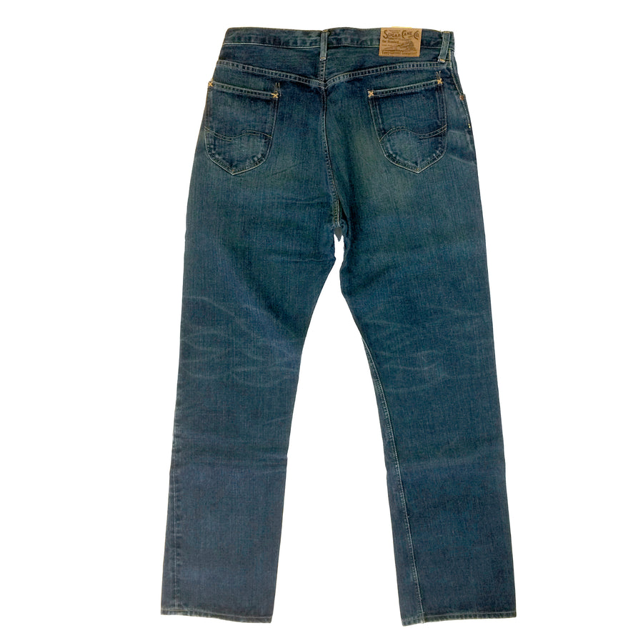 Dark Blue Vintage Cut Hard Wash SC41945H Selvedge Denim Jeans CANE5248