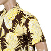 Yellow Island Pineapple Printed SS37452 Brown Hawaiian Shirt SURF7532