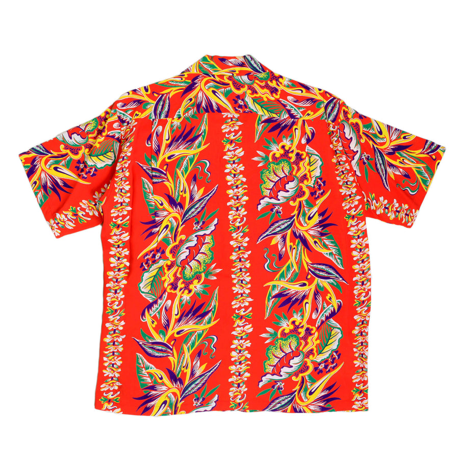 Mens Blessing of Nature Printed SS37468 Hawaiian Shirt in Red SURF7536