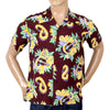 Sun Surf Hawaiian Macintosh Ukulele Printed Wine Regular Fit Short Sleeved Shirt for Men SURF7533