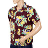 Sun Surf Hawaiian Macintosh Ukulele Printed Wine Regular Fit Short Sleeved Shirt for Men SURF7533