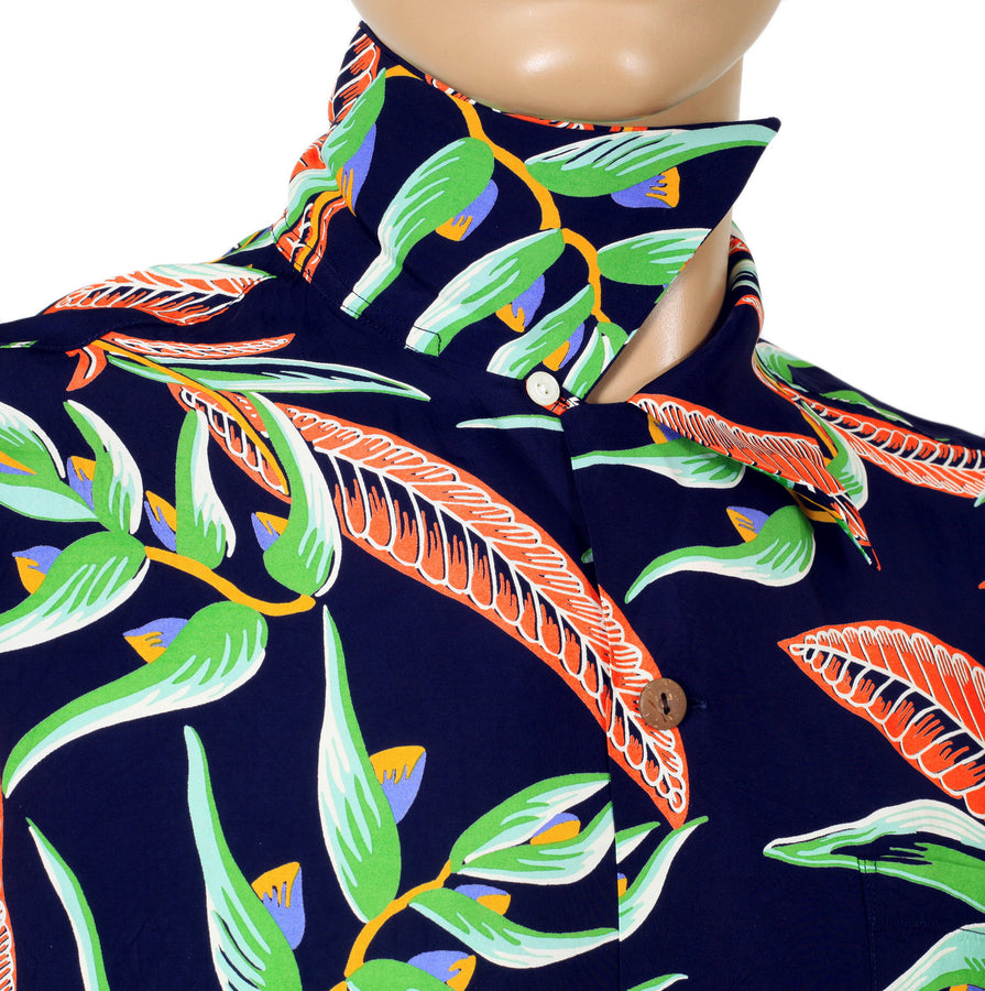 Sun Surf Hawaiian Macintosh Ukulele Printed Wine Regular Fit Short Sleeved Shirt for Men SURF7534
