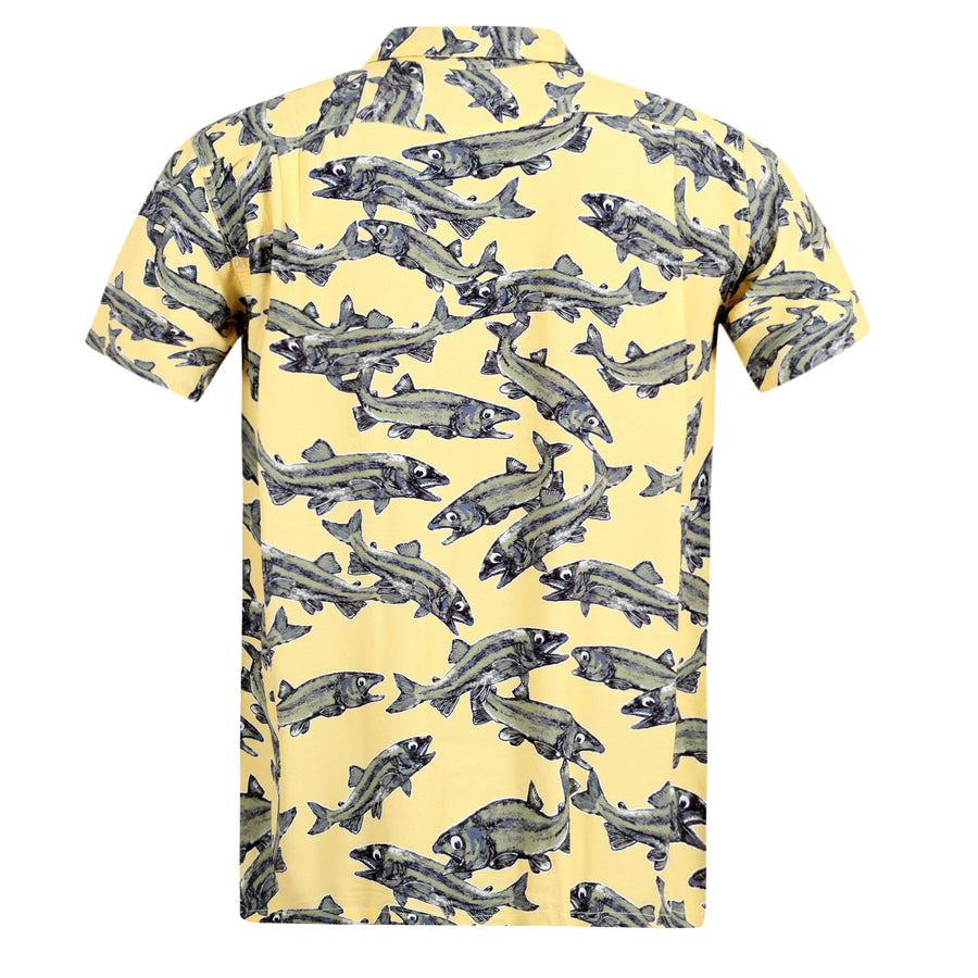 Limited Edition Keoni of Hawaii Printed SS37463 Yellow Shirt SURF7567
