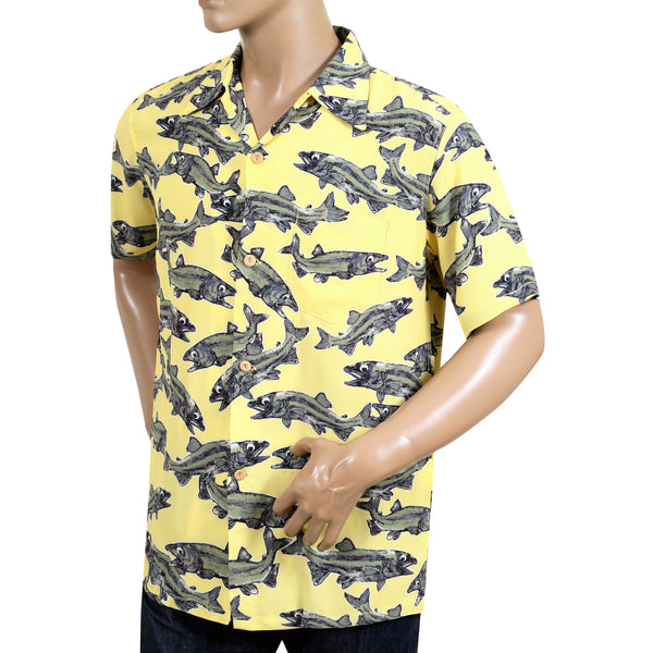 Limited Edition Keoni of Hawaii Printed SS37463 Yellow Shirt SURF7567