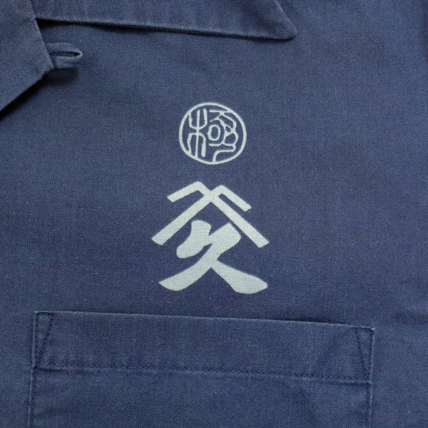 Mens Musha-E Drawing Printed SS37652 Navy Hawaiian Shirt SURF7541