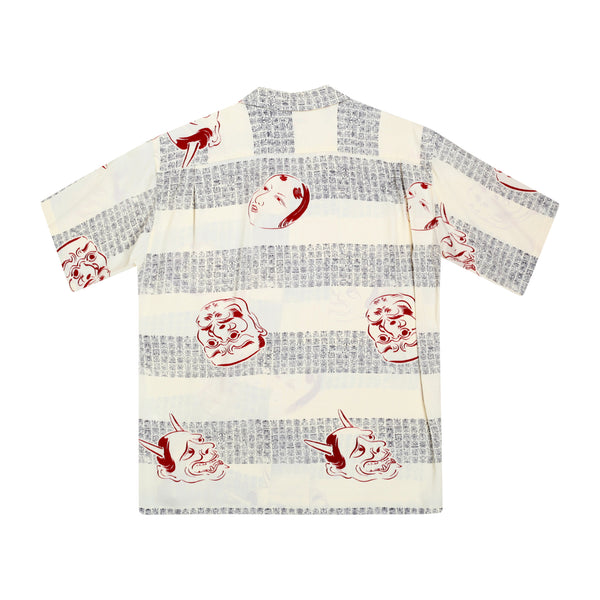 Mens Noh-Men Printed SS37790 Rayon Off White Hawaiian Shirt SURF8593