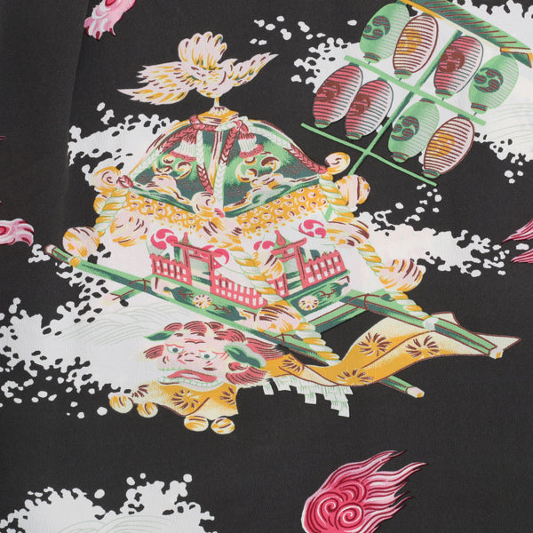 Oriental Festival Printed SS37773 Rayon Brown Hawaiian Shirt SURF8588