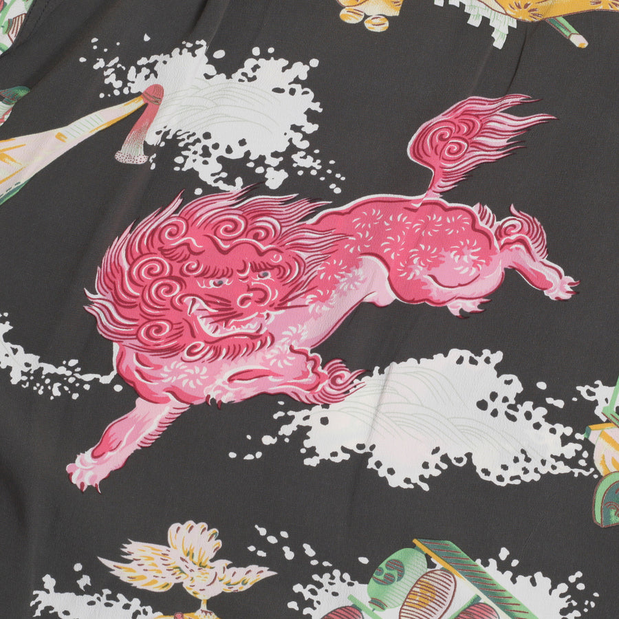 Oriental Festival Printed SS37773 Rayon Brown Hawaiian Shirt SURF8588