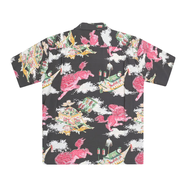 Oriental Festival Printed SS37773 Rayon Brown Hawaiian Shirt SURF8588