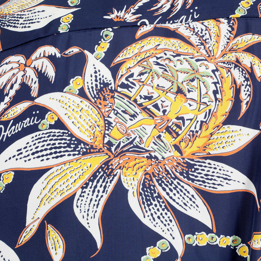 Dreams and Pineapples Print SS37774 Navy Rayon Hawaiian Shirt SURF8590