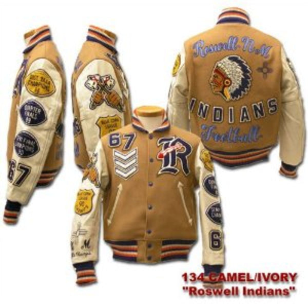 Letterman jacket by Sugar Cane Whitesville Letterman Roswell Indians stadium jacket WV11595 134 CANE2857