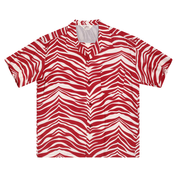 Zebra Printed Star of Hollywood SH37879 Orange Hawaiian Shirt SoH9039