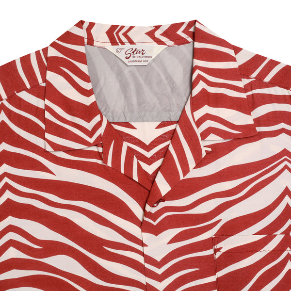 Zebra Printed Star of Hollywood SH37879 Orange Hawaiian Shirt SoH9039