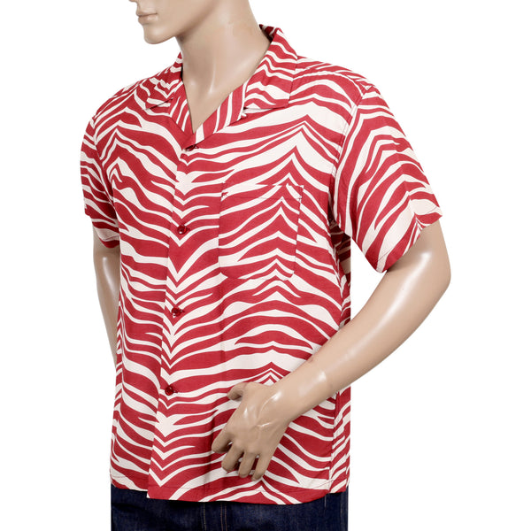 Zebra Printed Star of Hollywood SH37879 Orange Hawaiian Shirt SoH9039