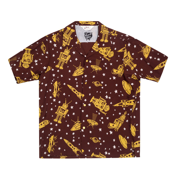 Vince Ray Star of Hollywood SH37591 Space Rockets Brown Shirt SoH9045