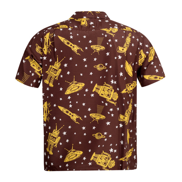Vince Ray Star of Hollywood SH37591 Space Rockets Brown Shirt SoH9045
