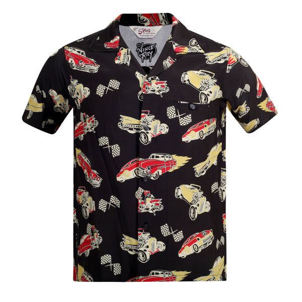 Hot Rod by Vince Ray SH37590 Star of Hollywood Black Shirt SoH9372