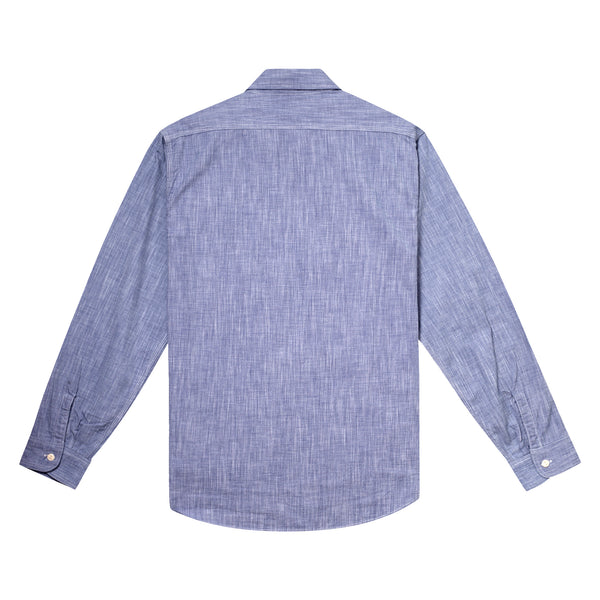 Blue Woven Pin Check Soft Collar SC28094 Long Sleeve Shirt CANE10260