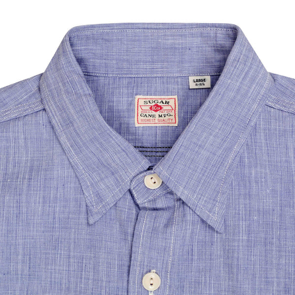 Blue Woven Pin Check Soft Collar SC28094 Long Sleeve Shirt CANE10260