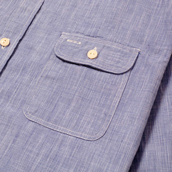 Blue Woven Pin Check Soft Collar SC28094 Long Sleeve Shirt CANE10260