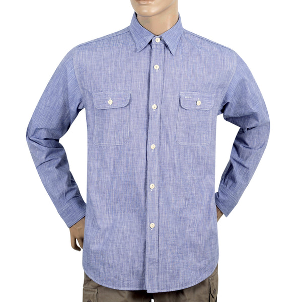 Blue Woven Pin Check Soft Collar SC28094 Long Sleeve Shirt CANE10260