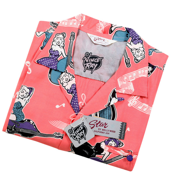 Double Bass Pinups SH38114 Star of Hollywood Red Shirt SoH10092