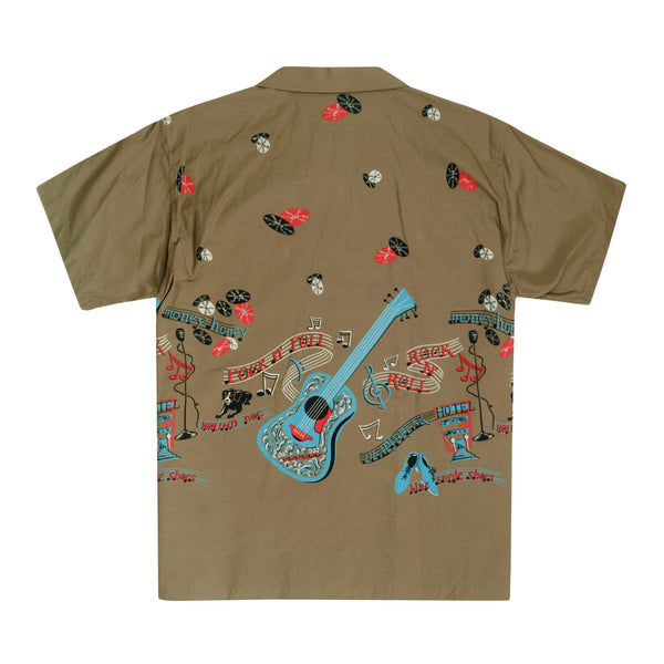 RockNRoll Guitar Print Star of Hollywood SH38117 Grey Shirt SoH10095