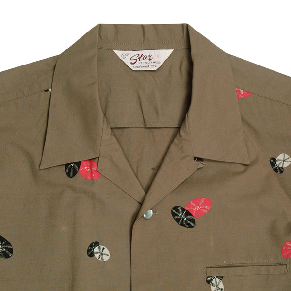 RockNRoll Guitar Print Star of Hollywood SH38117 Grey Shirt SoH10095