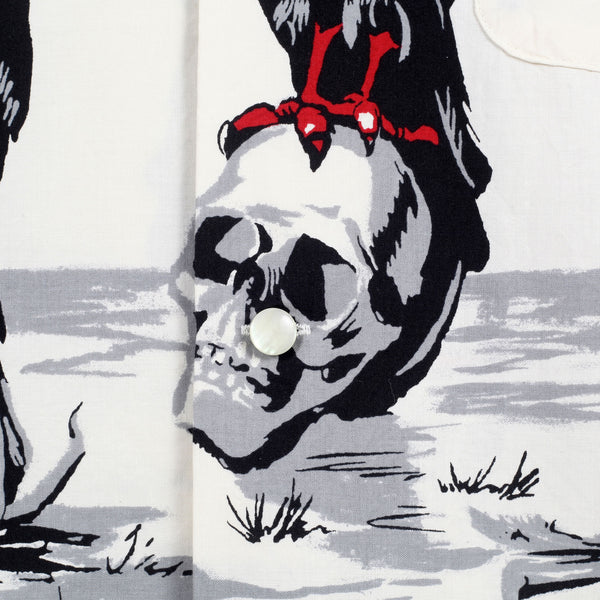 Condor Printed Broad Cotton SH38120 Off White Hawaiian Shirt SoH10096