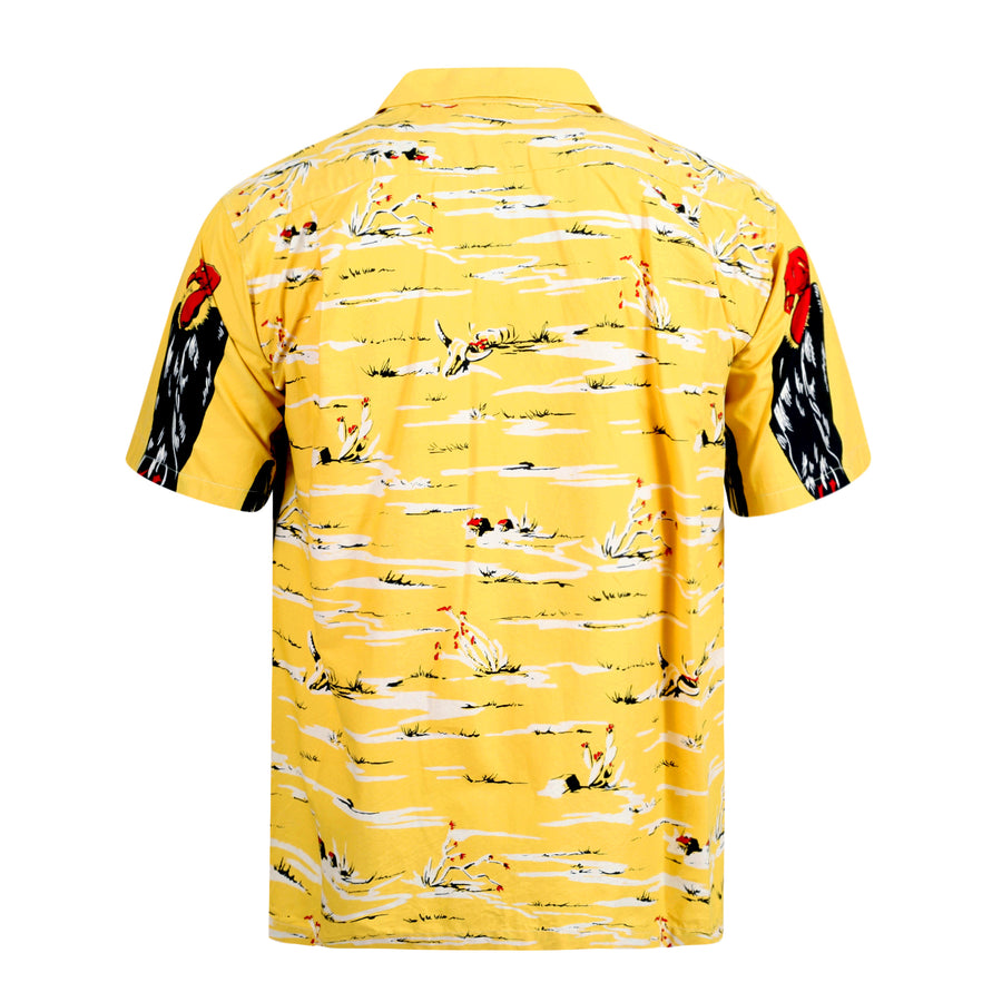 Condor Printed SH38120 Broad Cotton Yellow Hawaiian Shirt SoH10097