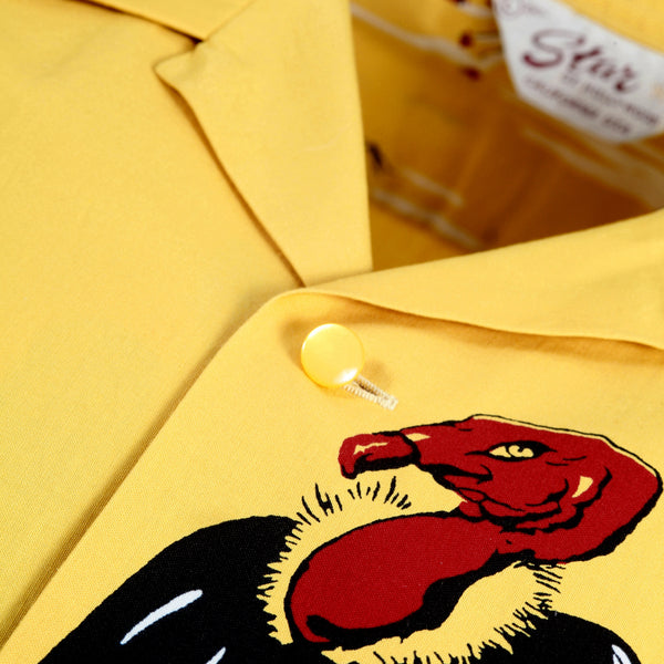 Condor Printed SH38120 Broad Cotton Yellow Hawaiian Shirt SoH10097