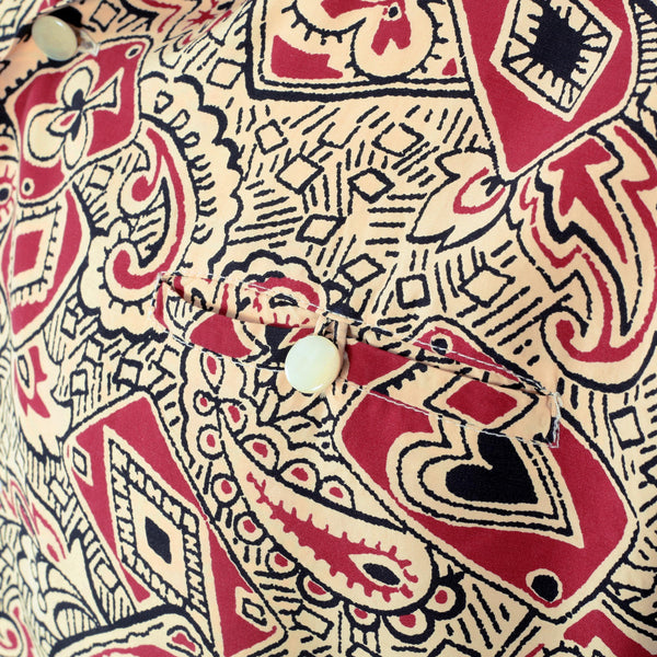 Playing Card and Paisley SH38127 Off White Hawaiian Shirt SoH10098