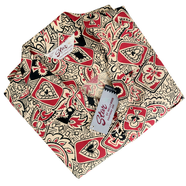 Playing Card and Paisley SH38127 Off White Hawaiian Shirt SoH10098
