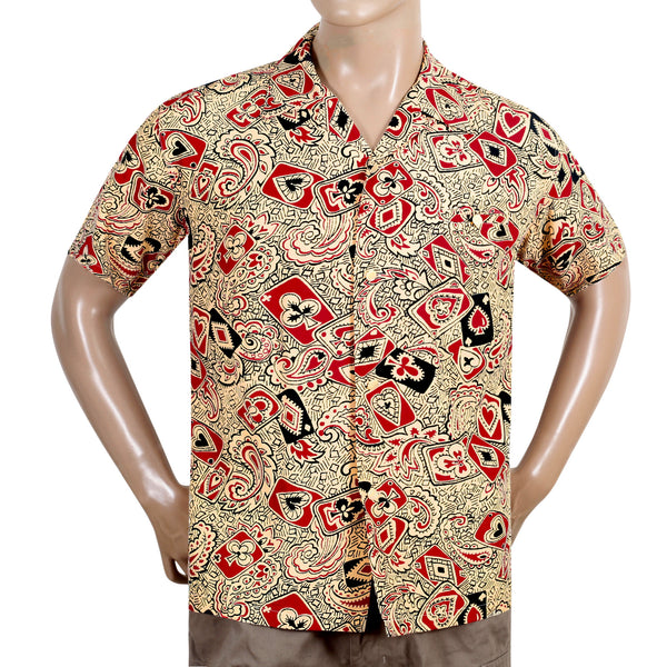 Playing Card and Paisley SH38127 Off White Hawaiian Shirt SoH10098