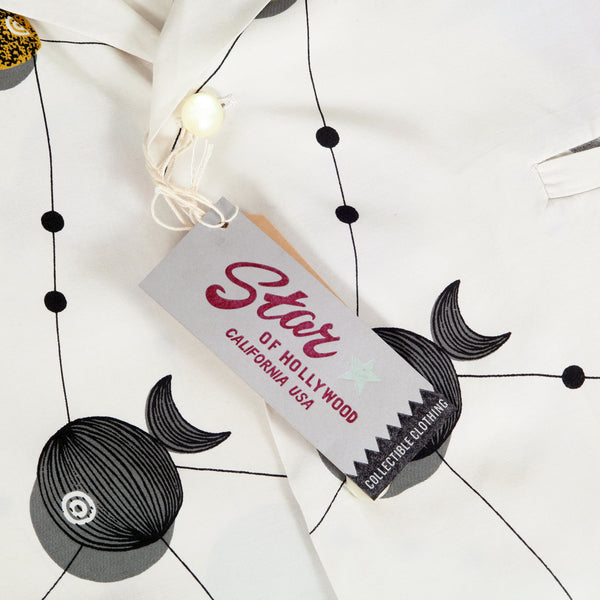 Atomic Fish Print SH38128 Off White Star of Hollywood Shirt SoH10099