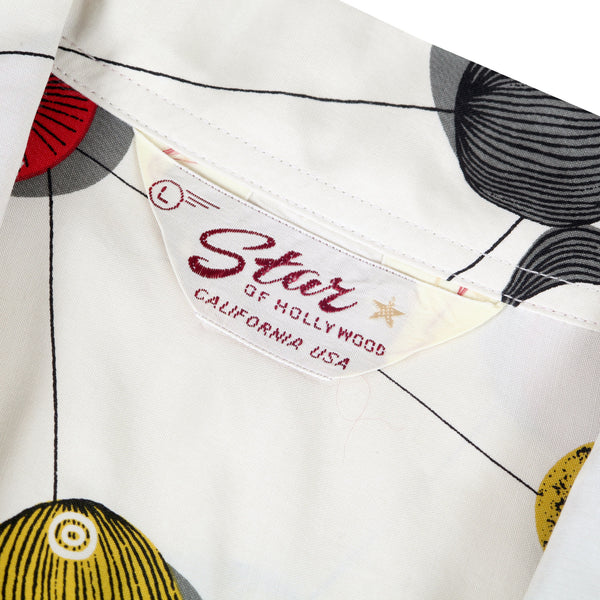 Atomic Fish Print SH38128 Off White Star of Hollywood Shirt SoH10099