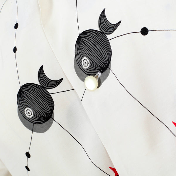 Atomic Fish Print SH38128 Off White Star of Hollywood Shirt SoH10099