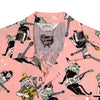 Girls N Guitars Printed SH38375 Short Sleeved Pink Shirt SoH11081