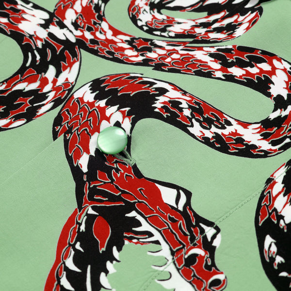 Mint Green SH38378 Hawaiian Shirt with Rattle Snake Print SoH11083