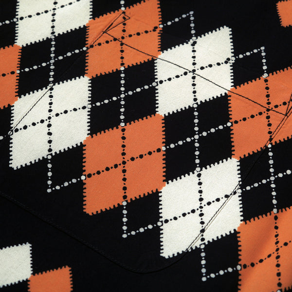 Argyle Print SH38384 Star of Hollywood Black Hawaiian Shirt SoH11084