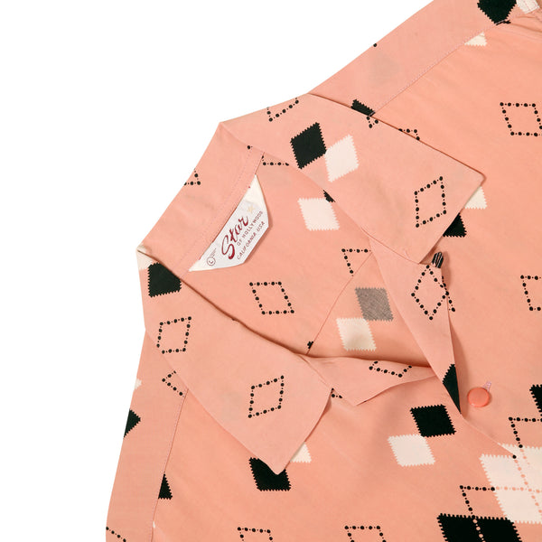 Argyle Printed Star of Hollywood SH38384 Pink Hawaiian Shirt SoH11085