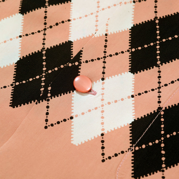 Argyle Printed Star of Hollywood SH38384 Pink Hawaiian Shirt SoH11085