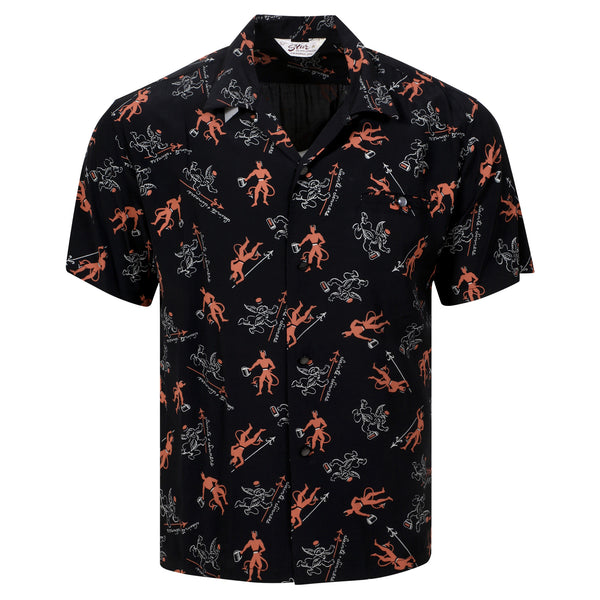 Saints and Sinners SH38391 Black Short Sleeve Hawaiian Shirt SoH11086