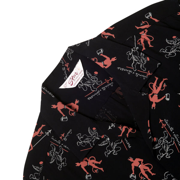 Saints and Sinners SH38391 Black Short Sleeve Hawaiian Shirt SoH11086