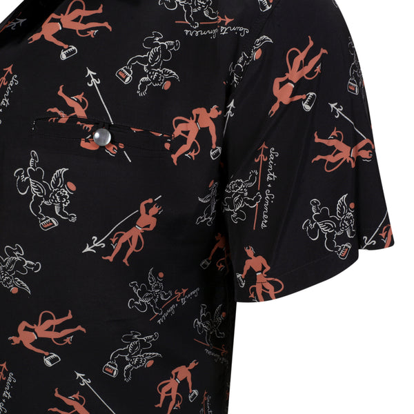 Saints and Sinners SH38391 Black Short Sleeve Hawaiian Shirt SoH11086