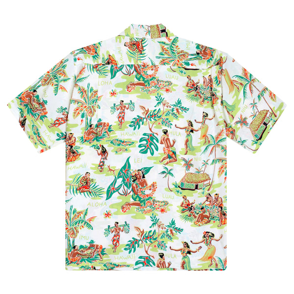 Off White SS38025 Luau Printed Short Sleeve Hawaiian Shirt SURF10084