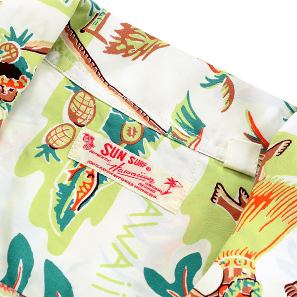 Off White SS38025 Luau Printed Short Sleeve Hawaiian Shirt SURF10084