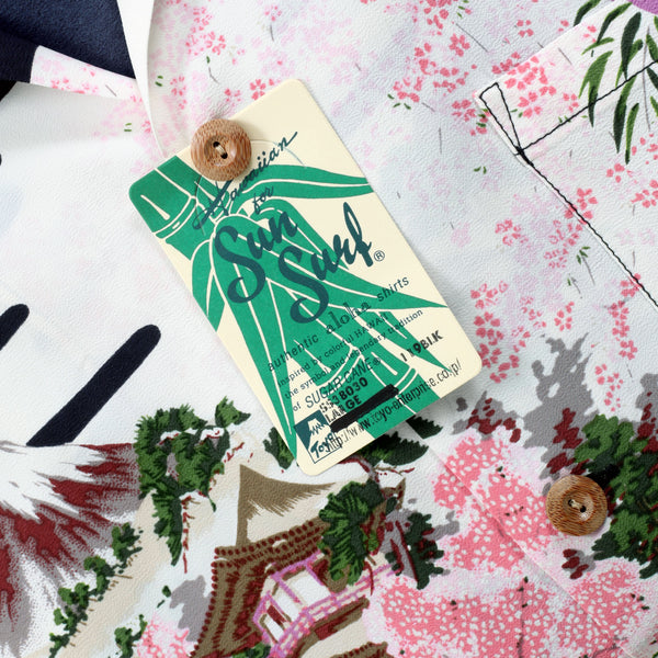 Black SS38030 Old Japanese Scenery Printed Hawaiian Shirt SURF10086